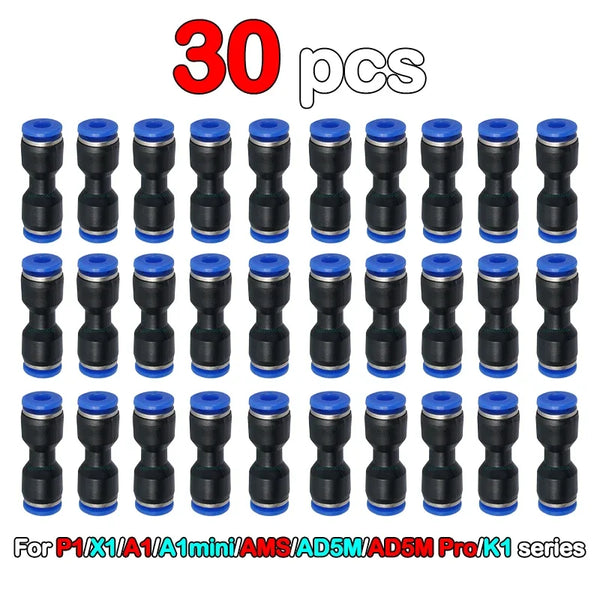 Pneumatic Fitting For Bambu Lab X1C X1 P1P P1S 3D Printer PTFE Tube 1.75mm Filament Extruder Bambulab AMS Pneumatic Connector