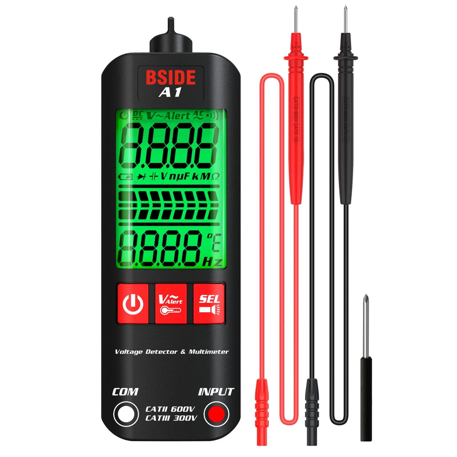BSIDE A1 2000 Counts Multimeter LCD Digital Tester Voltage Detector DC/AC Voltage Frequency detail image 6