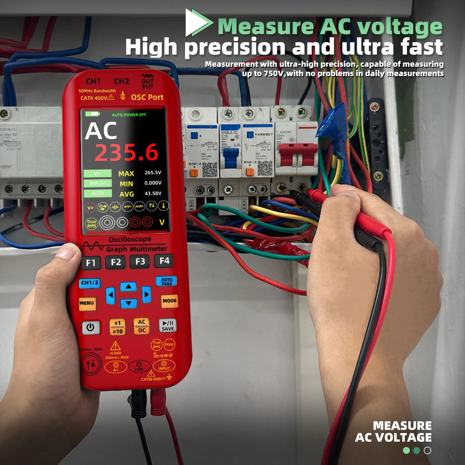BSIDE 4-IN-1 Handheld Oscilloscope Digital Multimeter+Function Signal Generator Dual Channel detail image 4