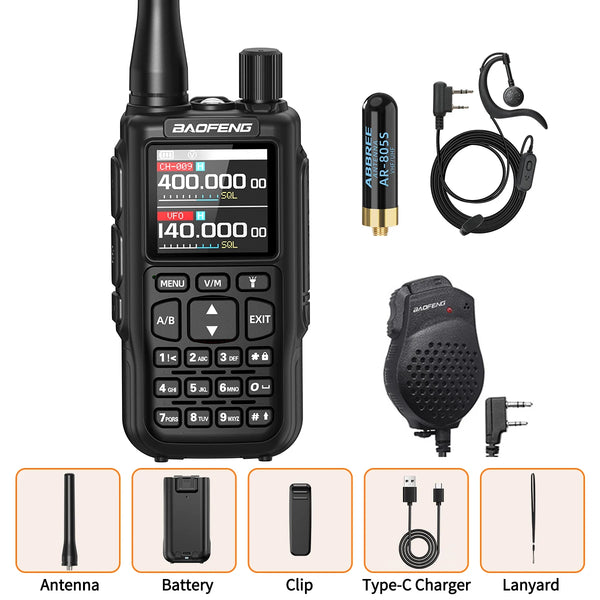 BAOFENG MINI 5 Walkie Talkie Multi Band Bluetooth Programming Dual PTT 2200mAh Copy Frequency New Upgrade UV 5R Mini Ham Radio