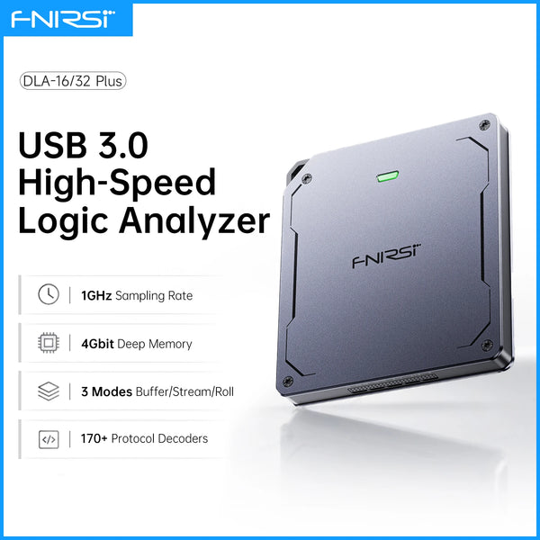 FNIRSI DLA-16 DLA-32 Plus USB 3.0 Logic Analyzer 16/32CH 1GHz Sampling 4Gbit Memory 120+ Protocol Decoder 4CH PWM Output