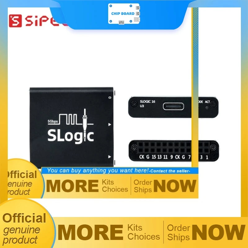 Sipeed SLogic16U3 USB logic analyzer offering 16 channels, 800MS/s sampling and high speed USB 3.0 interface connectivity