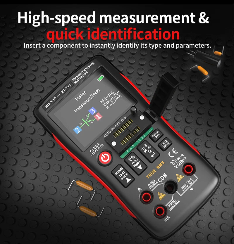 ZOYI ZT-XT1 2-in-1 LCR Digital Multimeter & Transistor Tester, for Voltage Resistance Diode detail image 13