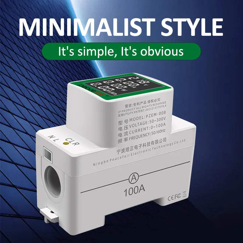 PZEM-008 Din Rail Electricity Digital Power Energy Meter Watt Kwh Wattmeter Monitor Ammeter detail image 5
