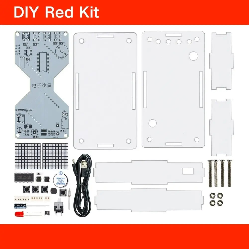 DIY Electronic Kit LED Dot Matrix Component Hourglass Gravity-Sensing Timer PCB Soldering detail image 7