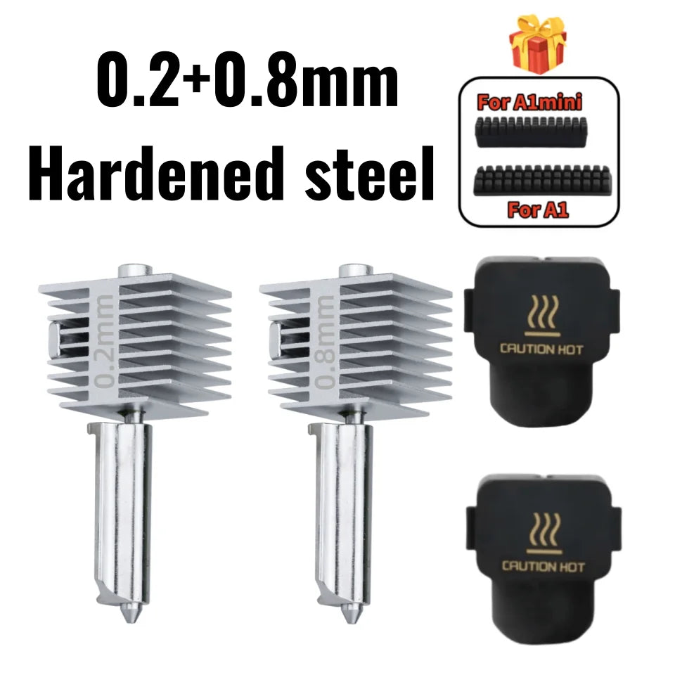 For Bambu Lab A1/A1MINI Nozzle Hardened steel Integrated A2L Hotend Kit High-Precision A1 Nozzles Same As Original High Quality