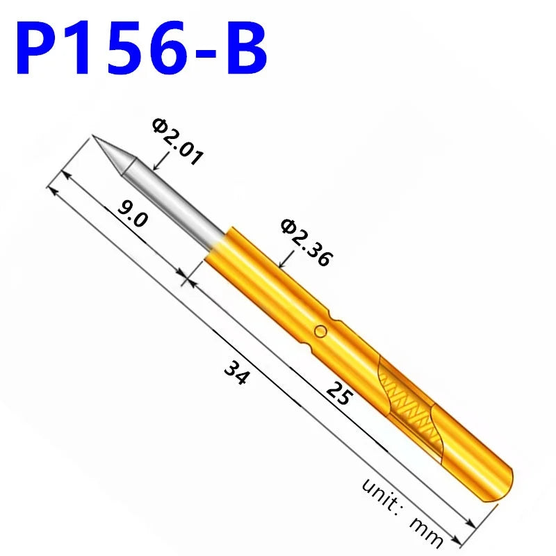 20/100PCS Spring Test Pin P156-B P125-B P100-B P160-B PL75-B PM75-B P75-B PL50-B P50-B P100-B1 P75-B1 P50-B1 Test Probe Pogo Pin