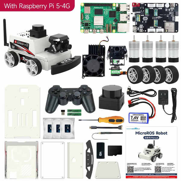 Raspberry Pi 5 ROS2 Robot Car Kit With TOF Lidar Support AI Visual Recognition SLAM Mapping detail image 9