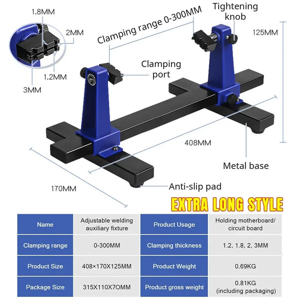 Adjustable MotherBoard PCB Holder 360 ° Rotation Printed Circuit Board Jig Soldering lron Assembly Stand Clamp Repair Tools