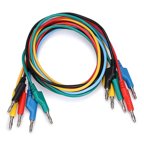 5pcs Banana to Banana Plug Test Lead Set 4mm Stackable Banana Plug Wire Test Cable Lead for Multimeter, Electrical Test Wire