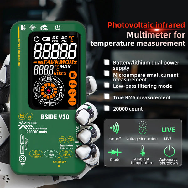BSIDE V30 Digital Multimeter 20000counts Smart Infrared Temperature Tester T-RMS 1500V DC AC Voltage Rech product image