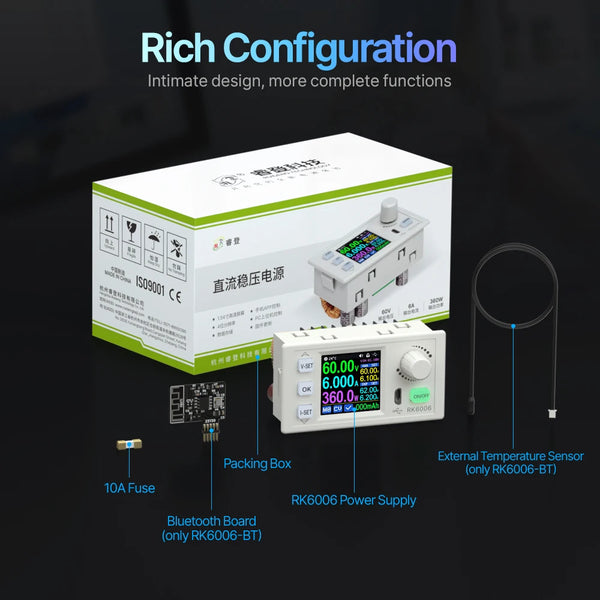 RD RK6006 RK6006-BT 60V 6A 4 digit Communication Adjustable DC to DC Step Down Voltage Bench detail image 4