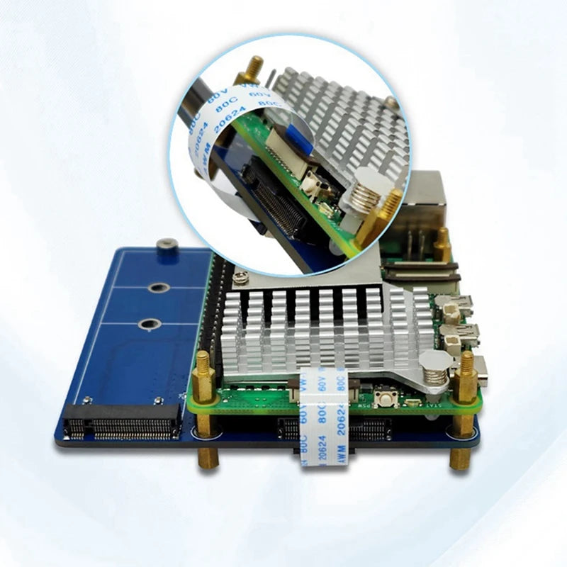 Expansion Board Module For Raspberry Pi 5 PCIE M.2 Dual SSD Expansion Board NVME Protocol detail image 4