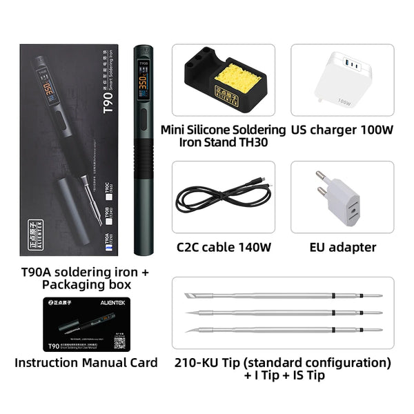 ALIENTEK T90 140W USB-C smart soldering iron kit for PCB rework - detail 11