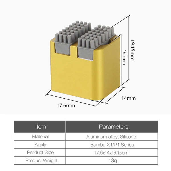 For Bambu Lab X1 P1S Series Nozzle Brush BambuLab Wiper Silicone Brush Mounted Scrubbers Print Head Cleaner Printer Head Wiping