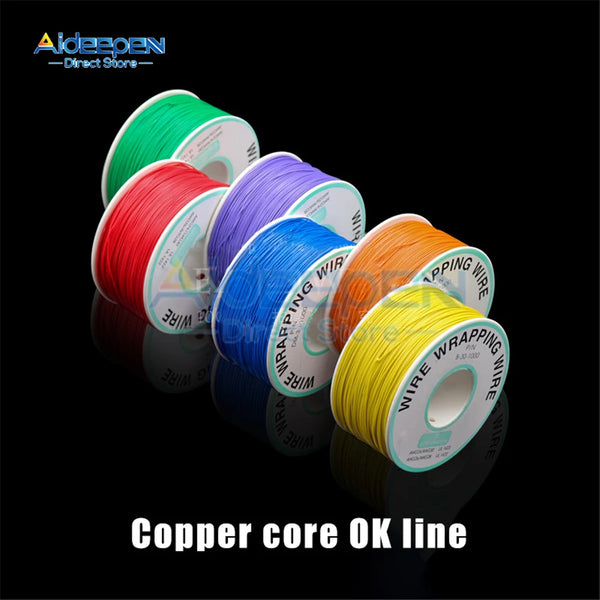 1Pcs 250M 30AWG Wire Cable 8 Color PCB Soldering Fly Iine Breadboard Jumper Colored Insulation Wrap Cable Tinned Pure Copper