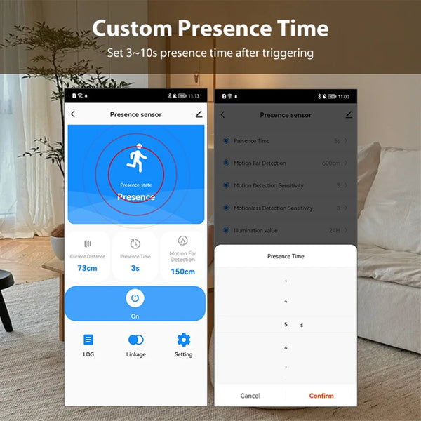 Tuya Smart Life ZigBee/WiFi 24G MmWave Radar Human Body Presence Motion Sensor For Light detail image 5