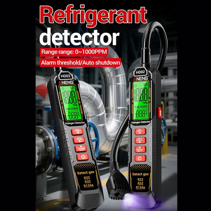 ANENG HD02 Halogen Leak Detector R22/R32/R134a Gas Detector Analyzer Rechargable Refrigerant detail image 6