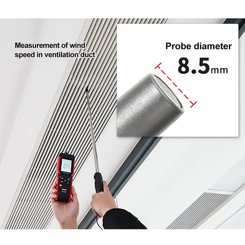 UNI-T Hot Wire Anemometer UT362H Split Design Wind Meter Wind Velocity Volume Temperature detail image 3