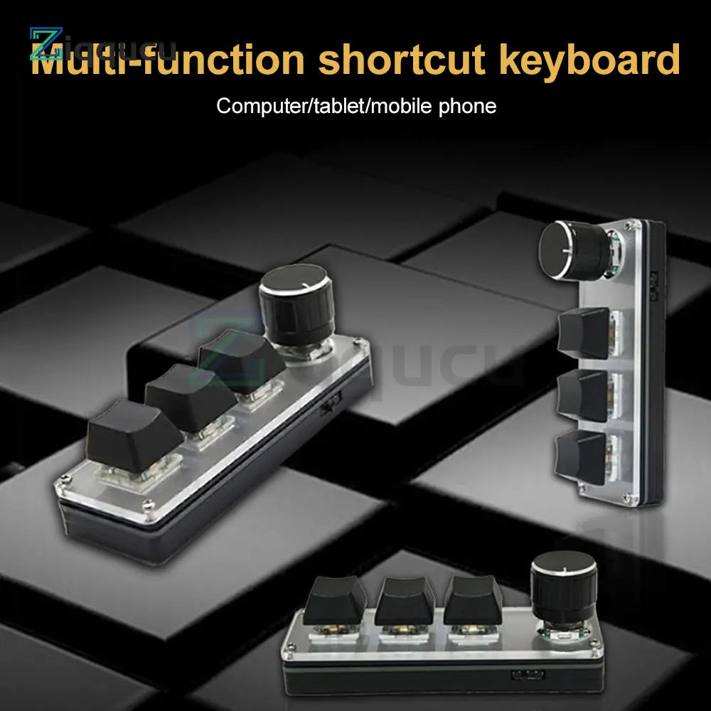 USB Mini 3-Key Keypad Mechanical Gaming Keyboard Programming Macro with Software One-Handed detail image 5