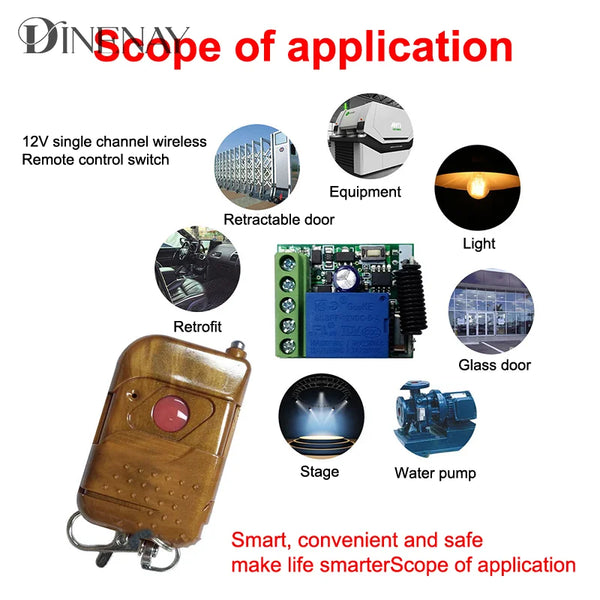 433Mhz Wireless Remote Control EV1527 Learning Code Transmitter 2 bottons DC 12V 10A RF detail image 3