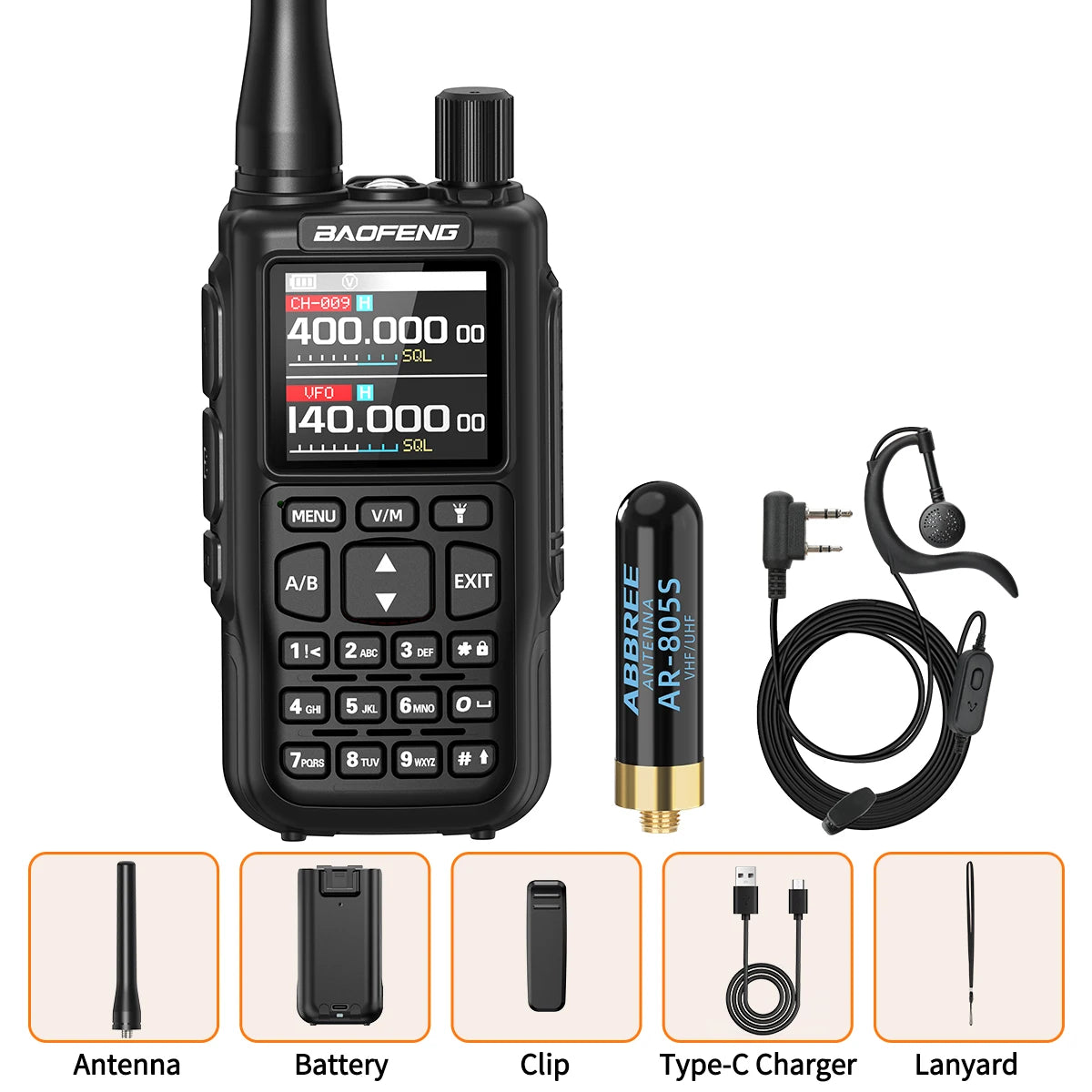 BAOFENG MINI 5 Walkie Talkie Multi Band Bluetooth Programming Dual PTT 2200mAh Copy Frequency New Upgrade UV 5R Mini Ham Radio