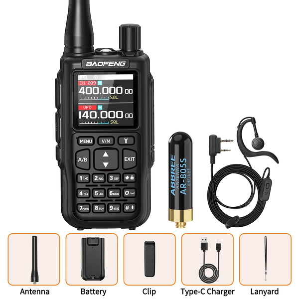 BAOFENG MINI 5 Walkie Talkie Multi Band Bluetooth Programming Dual PTT 2200mAh Copy Frequency New Upgrade UV 5R Mini Ham Radio