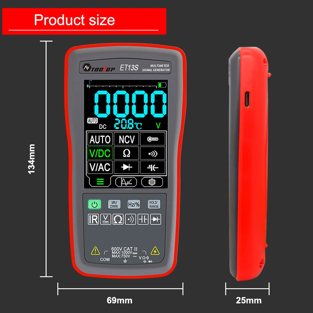 ET13S 2in1 Thermal Imager Multimeter 10000 Counts Counts 2.8-inch Touchscreen -20 to 550 detail image 6