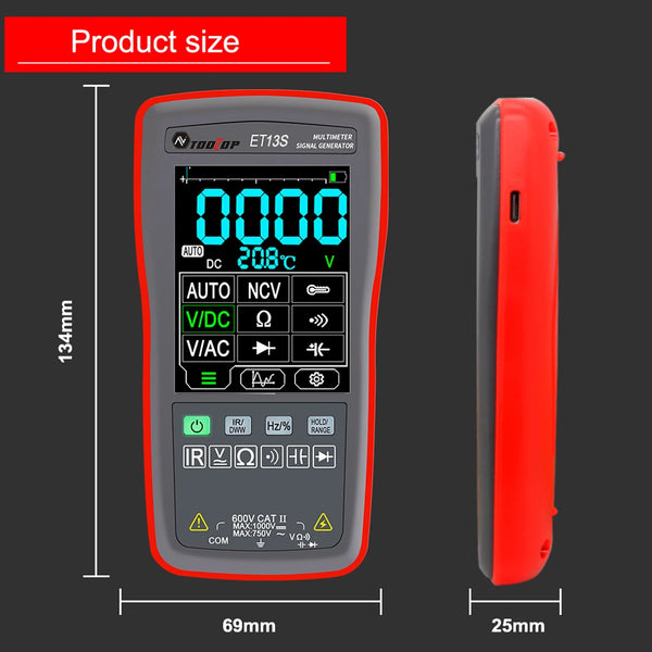 ET13S 2in1 Thermal Imager Multimeter 10000 Counts Counts 2.8-inch Touchscreen -20 to 550 detail image 6