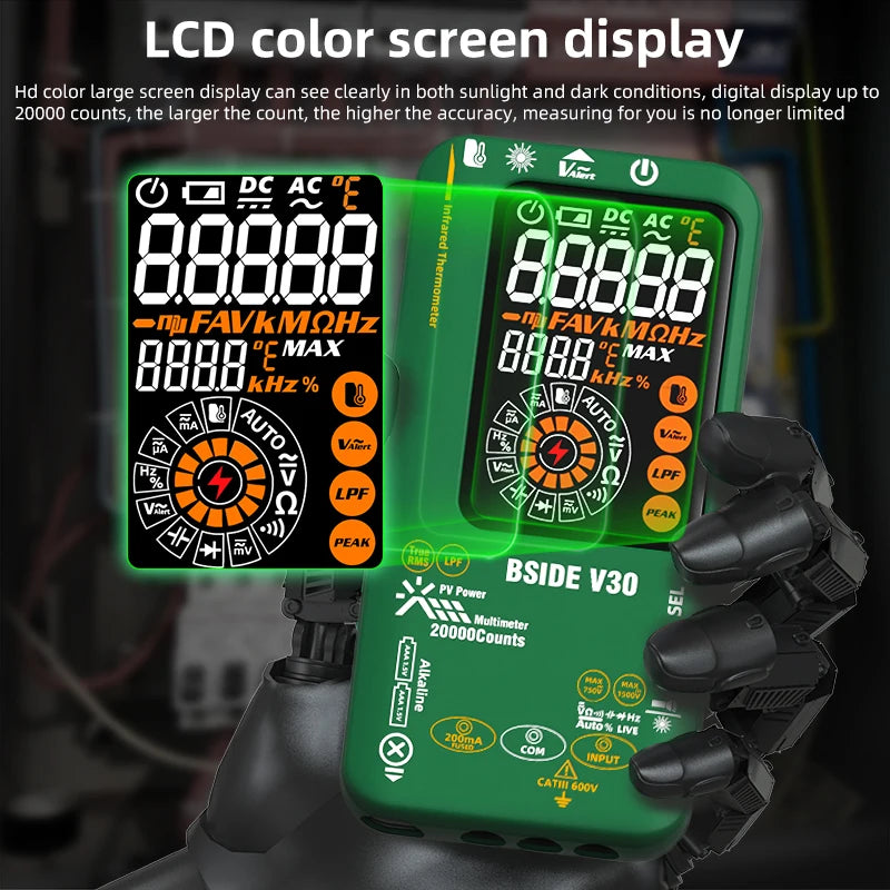 BSIDE V30 Digital Multimeter 20000counts Smart Infrared Temperature Tester T-RMS 1500V DC AC detail image 4