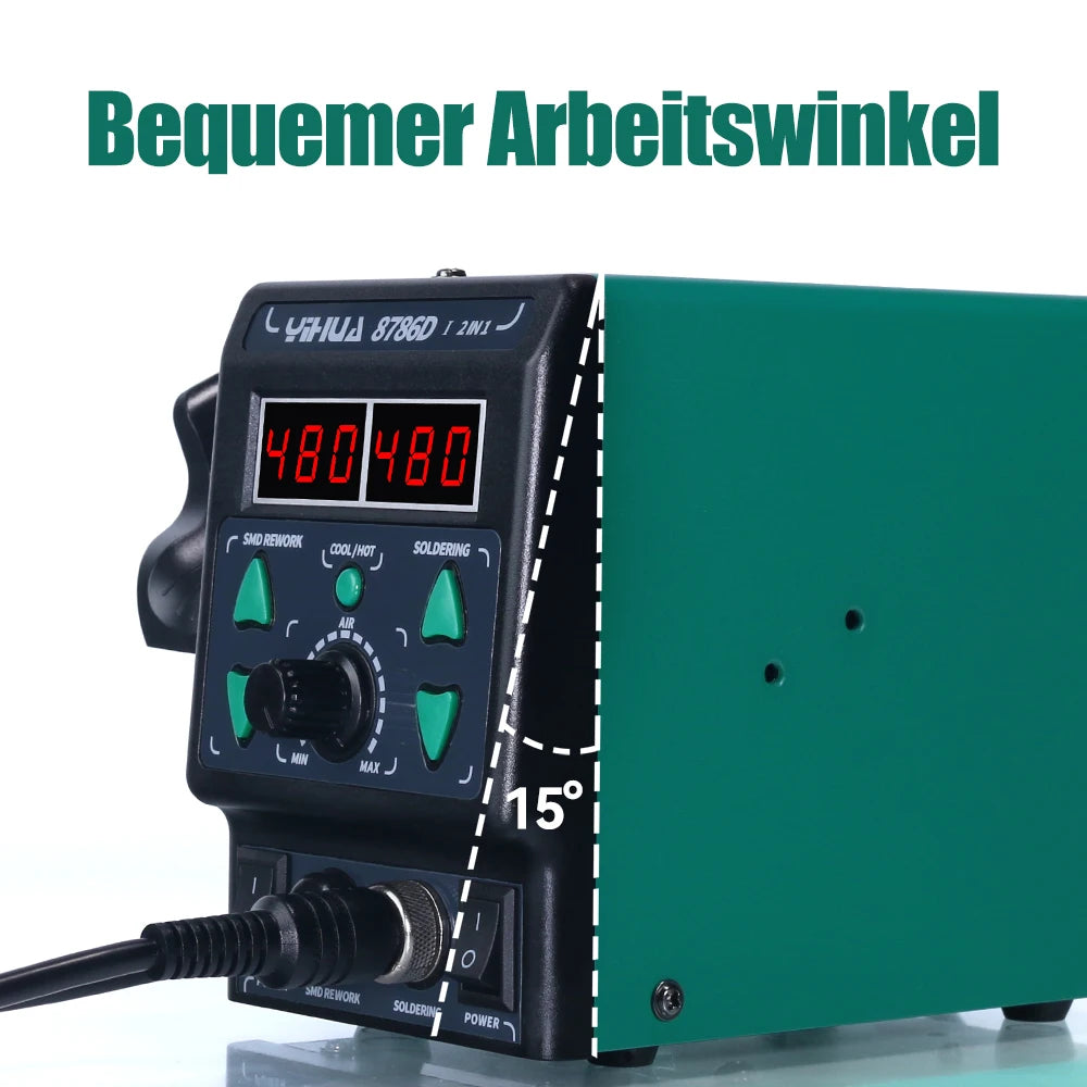 YIHUA 8786D Soldering Iron Hot Air Soldering Station DIY Digital Rework Station Phone Repair detail image 4