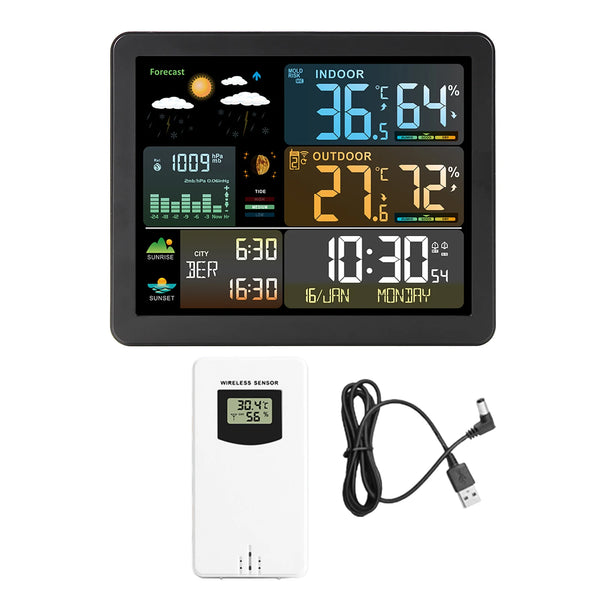 FJ3566M Smart Weather Station Indoor and Outdoor Temperature & Humidity Meter Weather Clock detail image 6