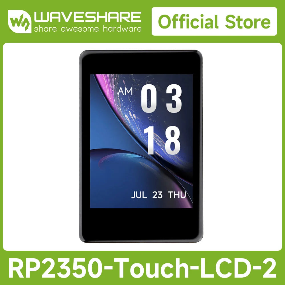 Waveshare RP2350 2inch Capacitive Touch Display Development Board, 240×320 IPS Panel, Based on Raspberry Pi RP2350