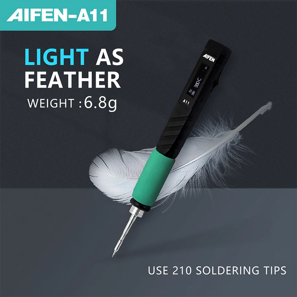 AIFEN A11 Portable Soldering Iron Station Electric Solder Pen 2S Fast Heating USB Rechargeable for Electronics Repair C210 Handl