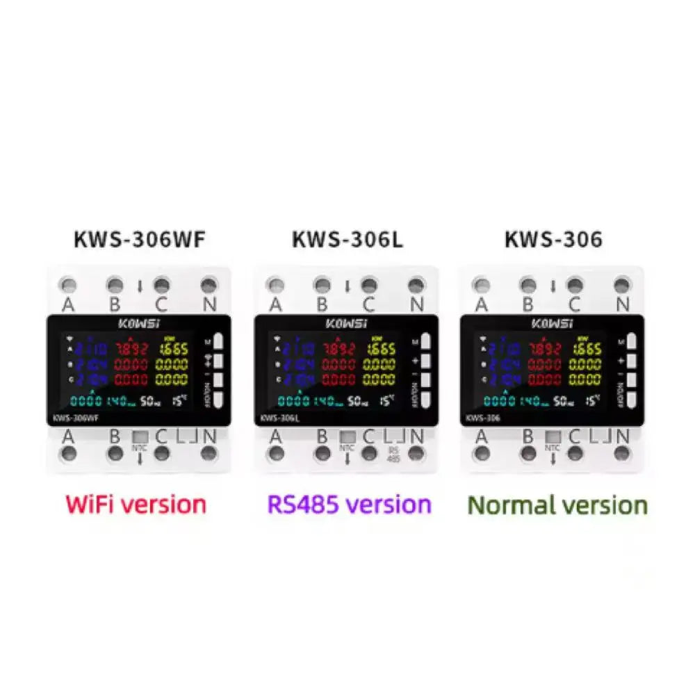 KWS-306 Voltmeter Ammeter Power Meter AC 85-290V 80A 3-phase 4-wire DIN-Rail Meter Power detail image 4