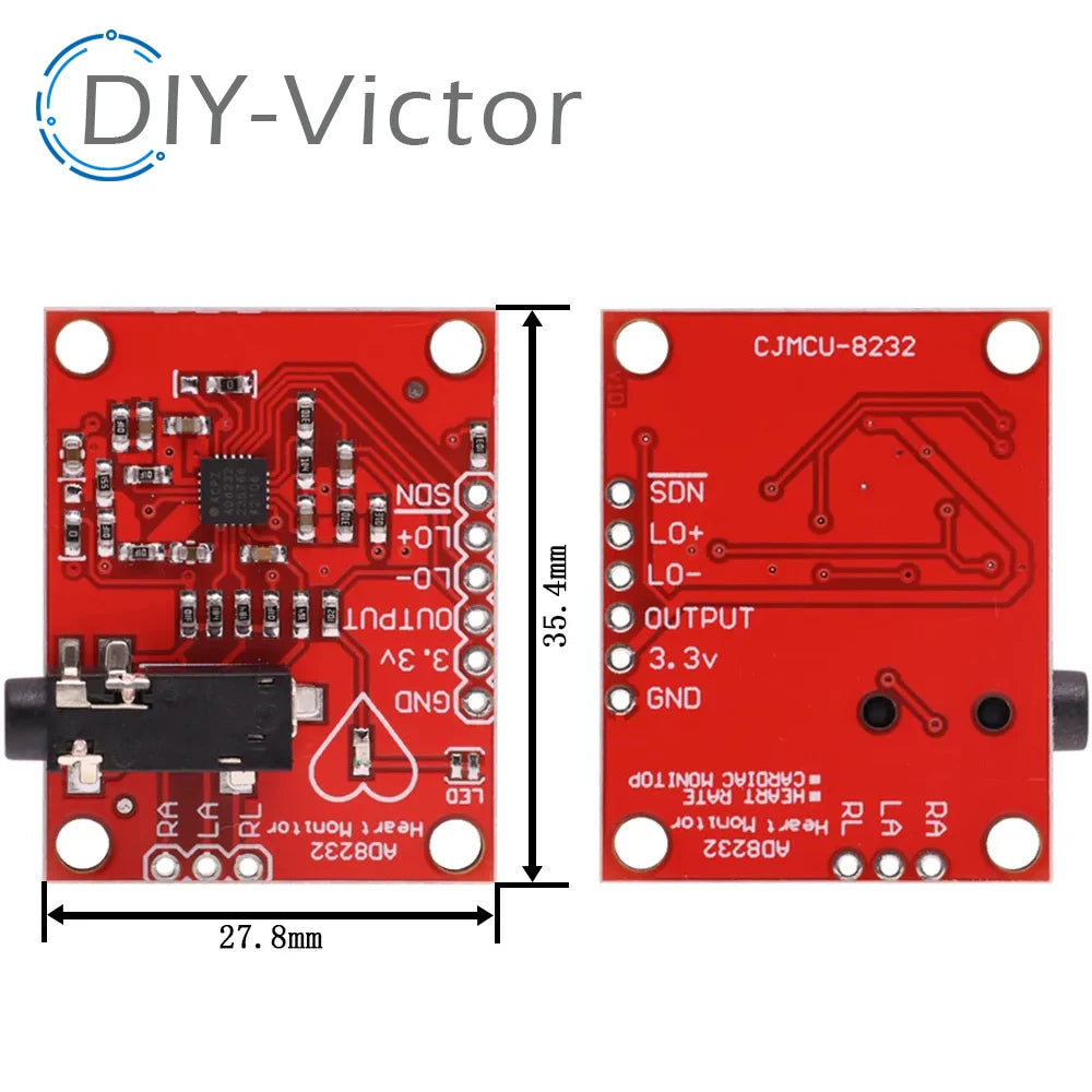 Muscle signal sensor EMG Sensor Ecg module AD8232 ecg measurement pulse heart ecg monitoring detail image 4
