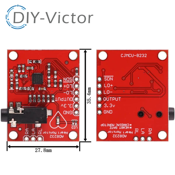 Muscle signal sensor EMG Sensor Ecg module AD8232 ecg measurement pulse heart ecg monitoring detail image 4