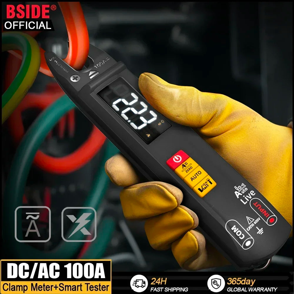 BSIDE U0 Digital Clamp Meter Fork DC AC 100A Smart Ammeter Pliers T-RMS Current Auto detail image 3