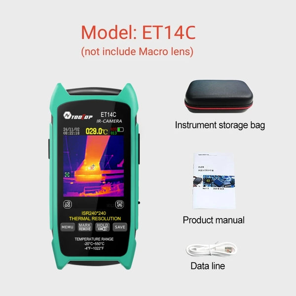 TOOLTOP ET14C 2.8inch Thermal Imager 25Hz Home Thermal imaging Camera ISR240x240 Thermography with Stand Electrical Fault Detect