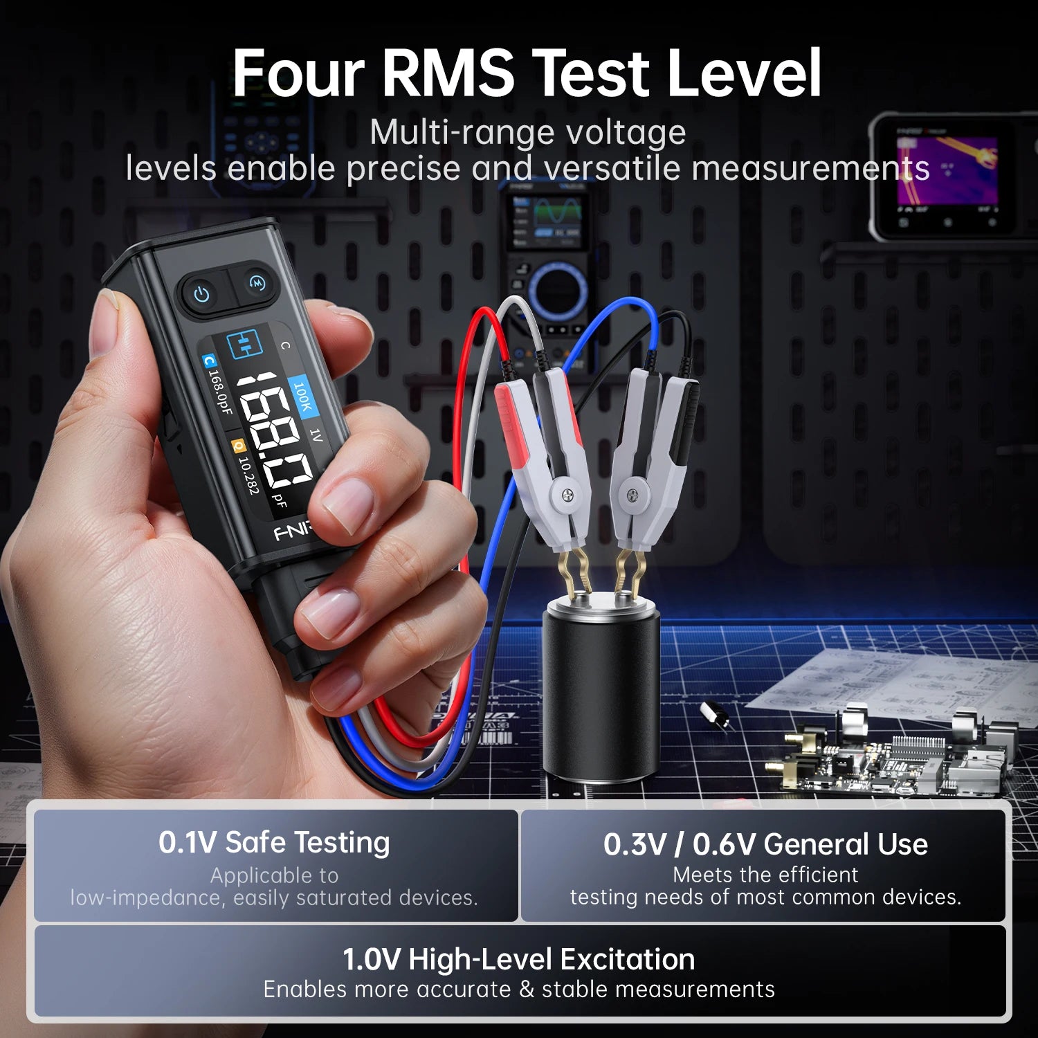 FNIRSI LCR-ST2 2-in-1 Digital Tweezer Bridge LCR ESR Meter Tool detail image 2