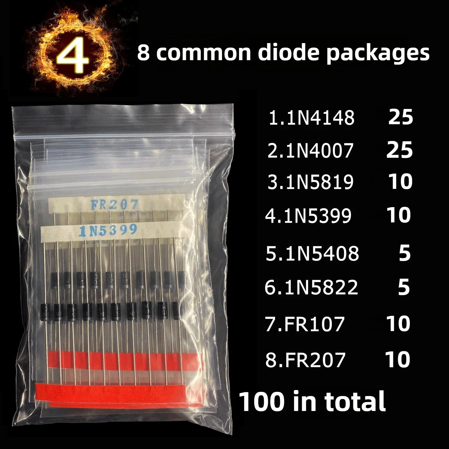 1500Pcs Electronic Components Starter Kit Resistor Capacitor LED Diode Transistor Assortment detail image 10