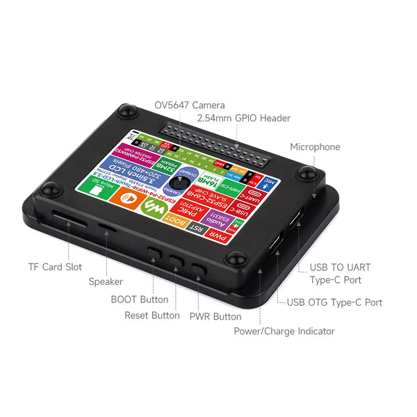 Waveshare ESP32-P4 Development Board 3.5 Inch Touch LCD 320×480 WiFi6 BLE5 with OV5647 5MP Camera 32MB PSRAM 16MB Flash AI Voice