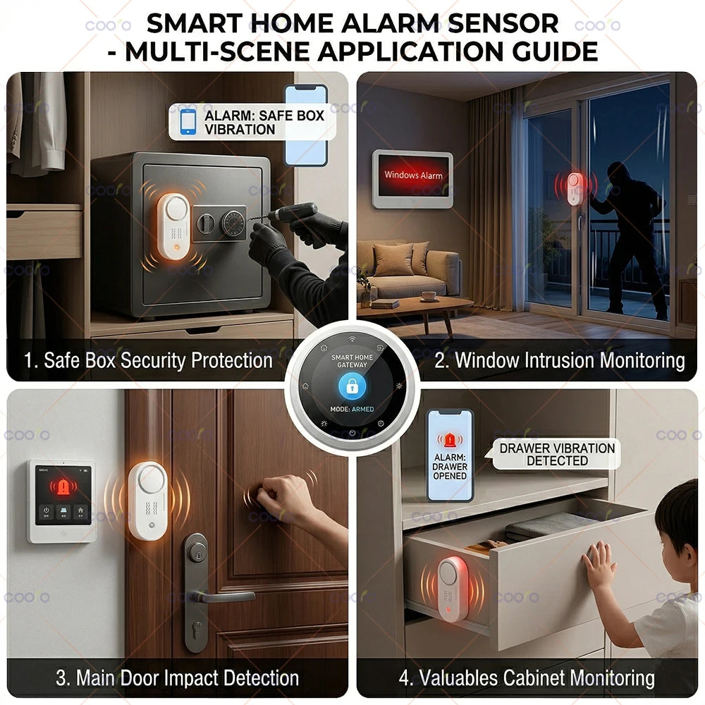 Tuya Zigbee Smart Siren Alarm 110dB Speaker Vibration Siren/ Sound Light Siren Sensor for Home Security work with Smart Life Z2M