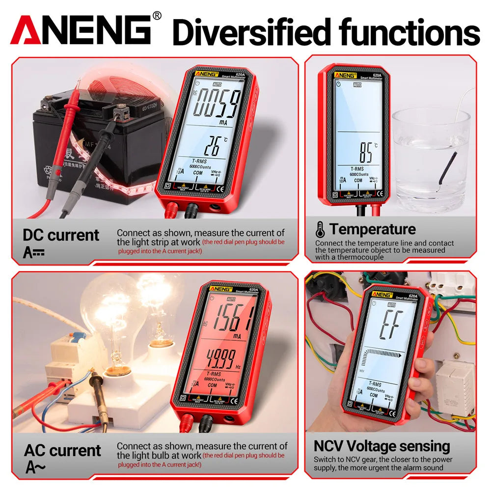 ANENG 620A Digital Multimeter 6000 Counts Professional AC/DC Current Voltage Resistance detail image 5