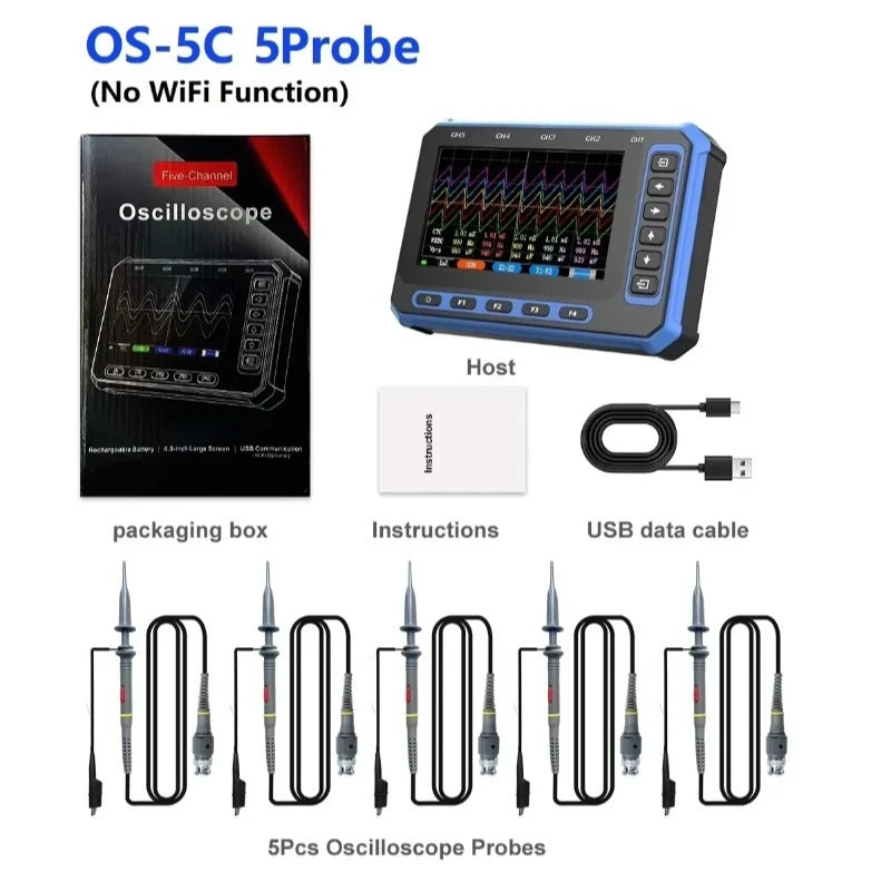 TOOLTOP OS-5C Five-channel Oscilloscope 1MHZ bandwidth 3M sampling rate Digital oscilloscope detail image 8