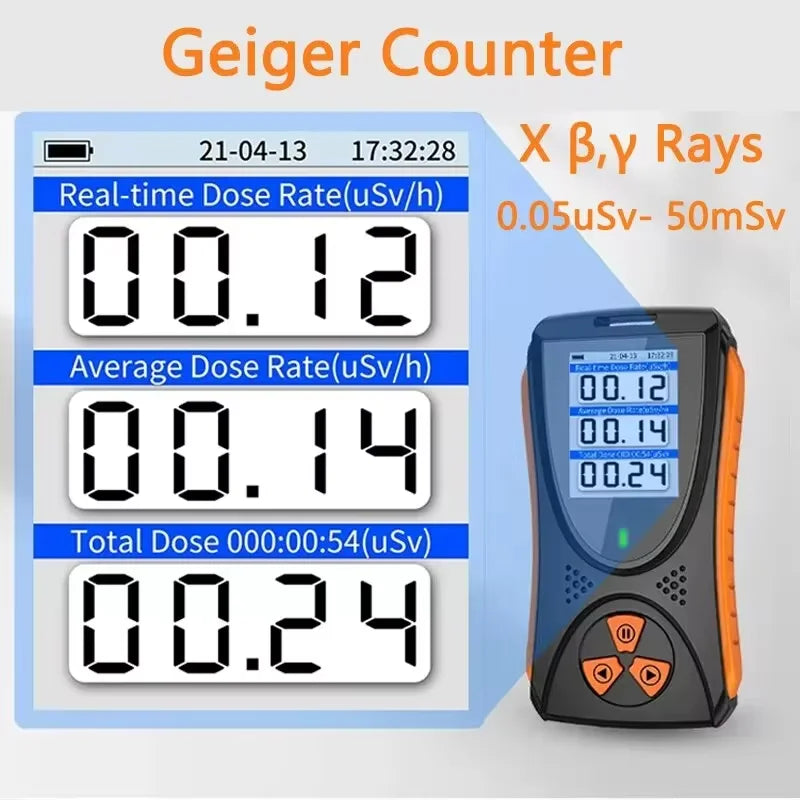 HFS-10 Nuclear Radiation Detector TFT 2.0 Color Screen Lithium Battery Sound Light Alarm Geiger Counter I product image