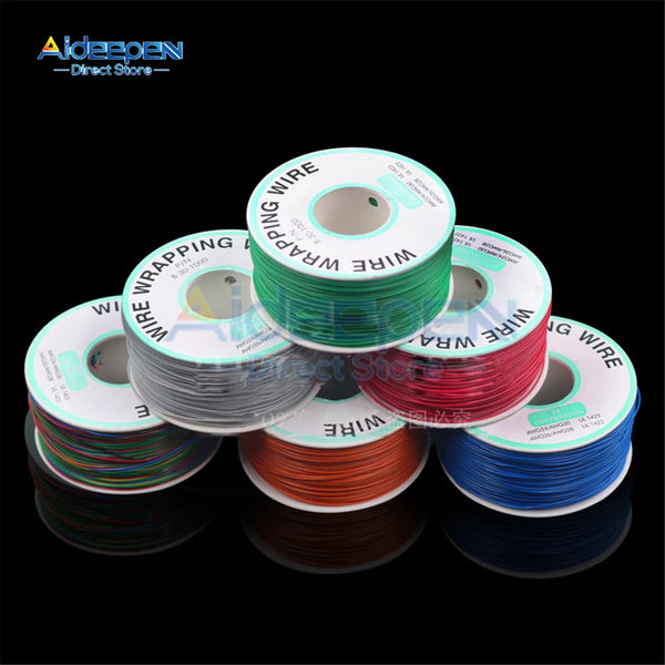1Pcs 250M 30AWG Wire Cable 8 Color PCB Soldering Fly Iine Breadboard Jumper Colored Insulation Wrap Cable Tinned Pure Copper