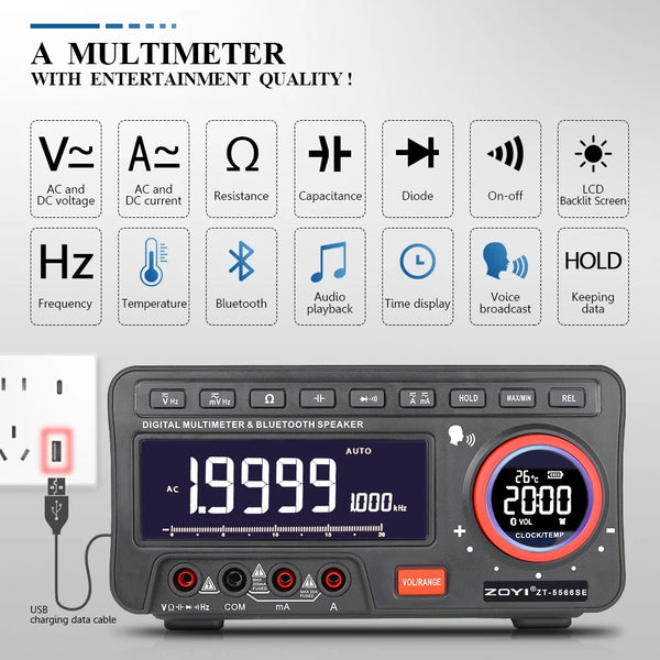 ZT-5566SEAPP Bluetooth series intelligent digital high-precision multimeter anti-burn curve data monitori product image