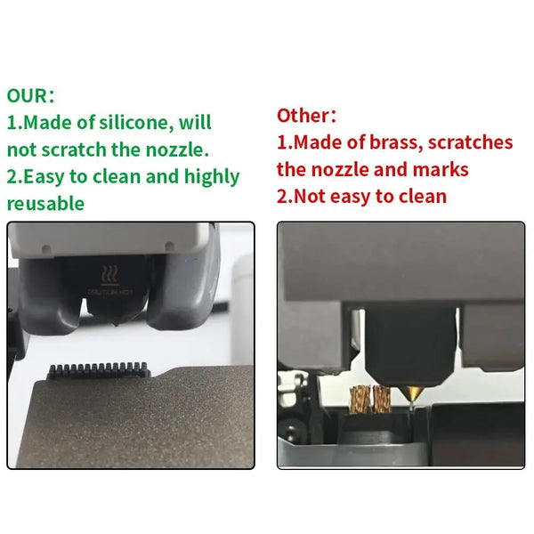 For Bambu Lab A1 Mini Nozzle Wiper Silicone Brush Cleaner Tool Hotbed Mounted For Bambu Lab 3D Printers A1/A1 Mini Accessories