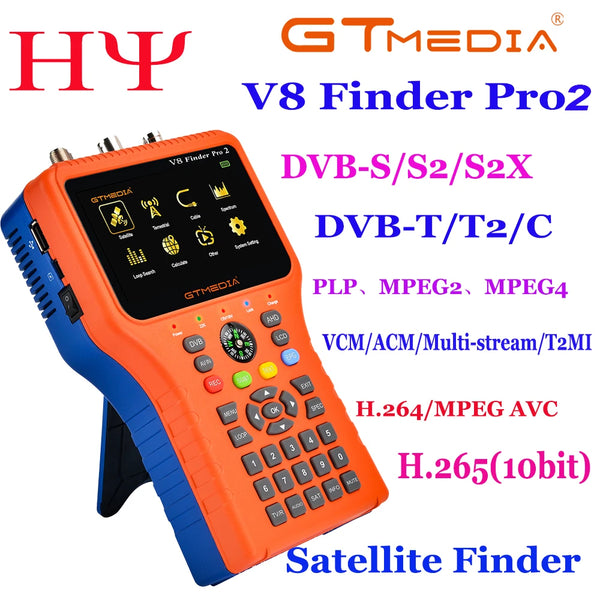 GTmedia V8 Finder Pro2 DVB-S2 DVB-T2 DVB-C AHD H.265 Satellite Meter Satellite Finder Spectrum Analyzer S product image